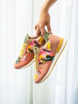 Inkkas, Samadhi, Baskets femme, Cuir, Imprimé naturel, Semelle en caoutchouc EVA , Vintage, Pointure 41
