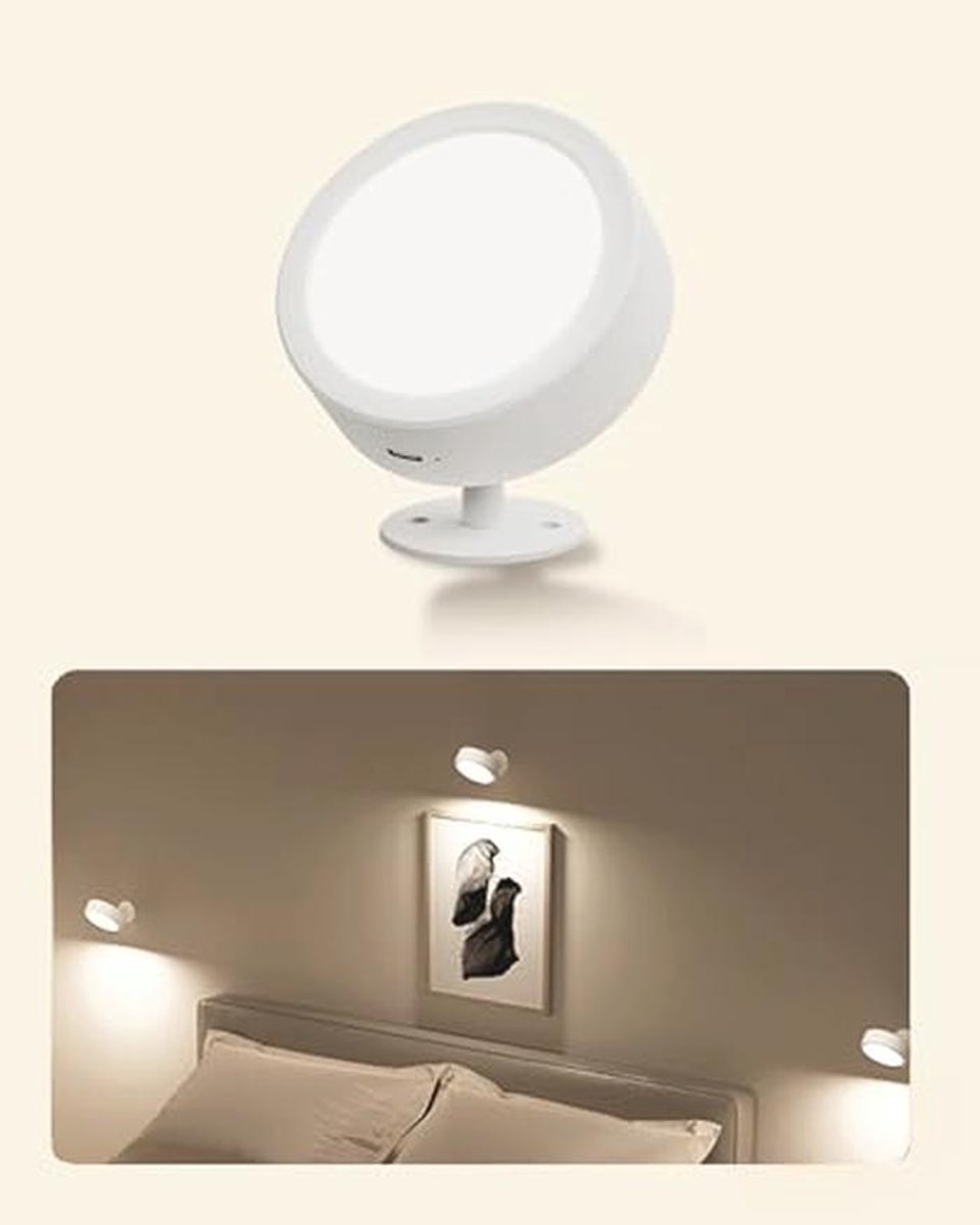 Draadloze Wandlamp met Afstandsbediening voor Binnen - LED Wandlamp met 3 Kleurmodi en Dimbaar - Perfect voor Woonkamer, Slaapkamer en Kinderkamer