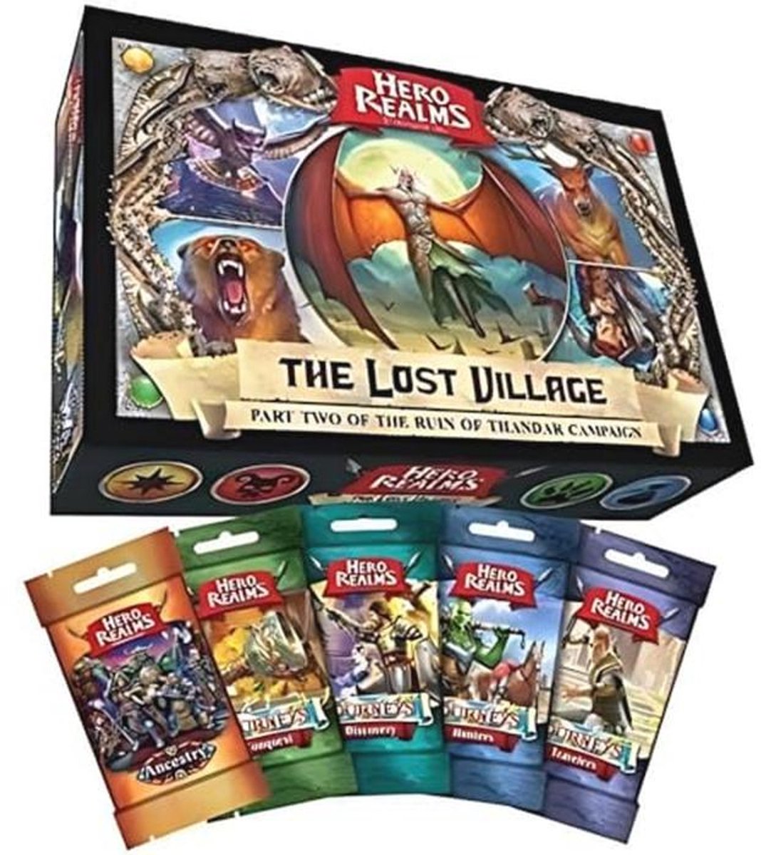 Avontuurlijke Deckbuilding Bundel: Verloren Dorp, Reis en Afstamming Packs