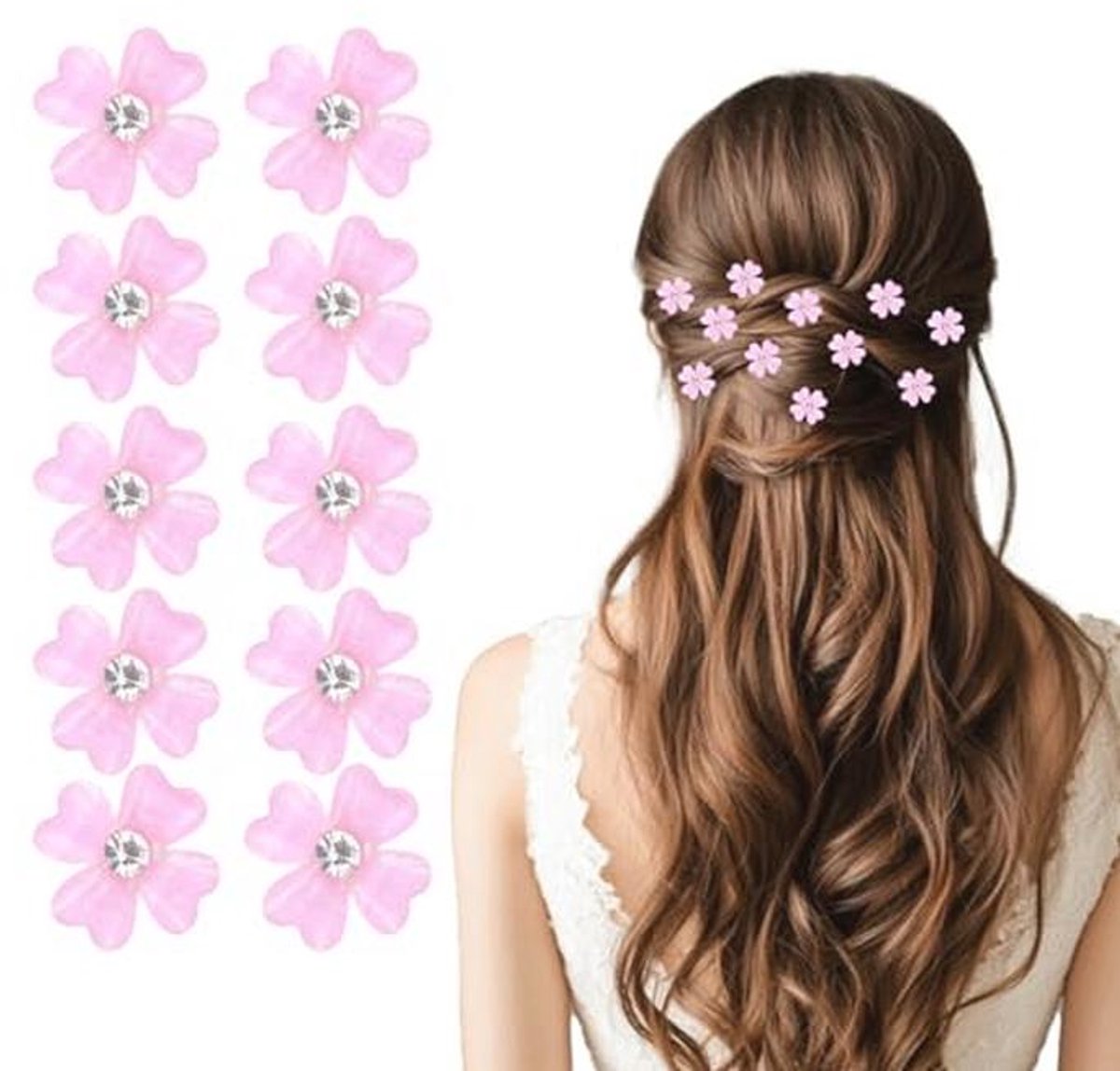 Haaraccessoires Bloemen Haarclip - 10 Mini Haarspelden voor Dames