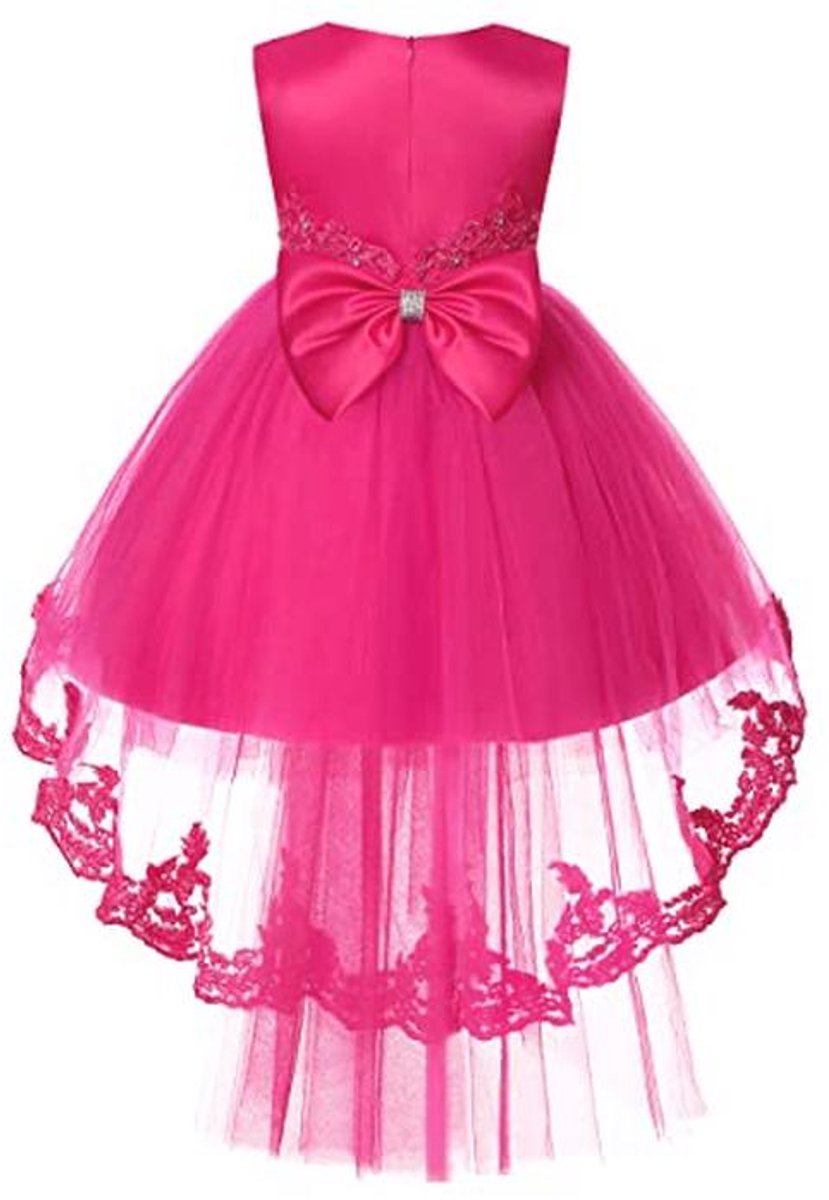 Meisjesjurk Off Shoulder Bruidsmeisje voor Feestelijkheid en Speciale Gelegenheden - Blauw 5-6 Jaar