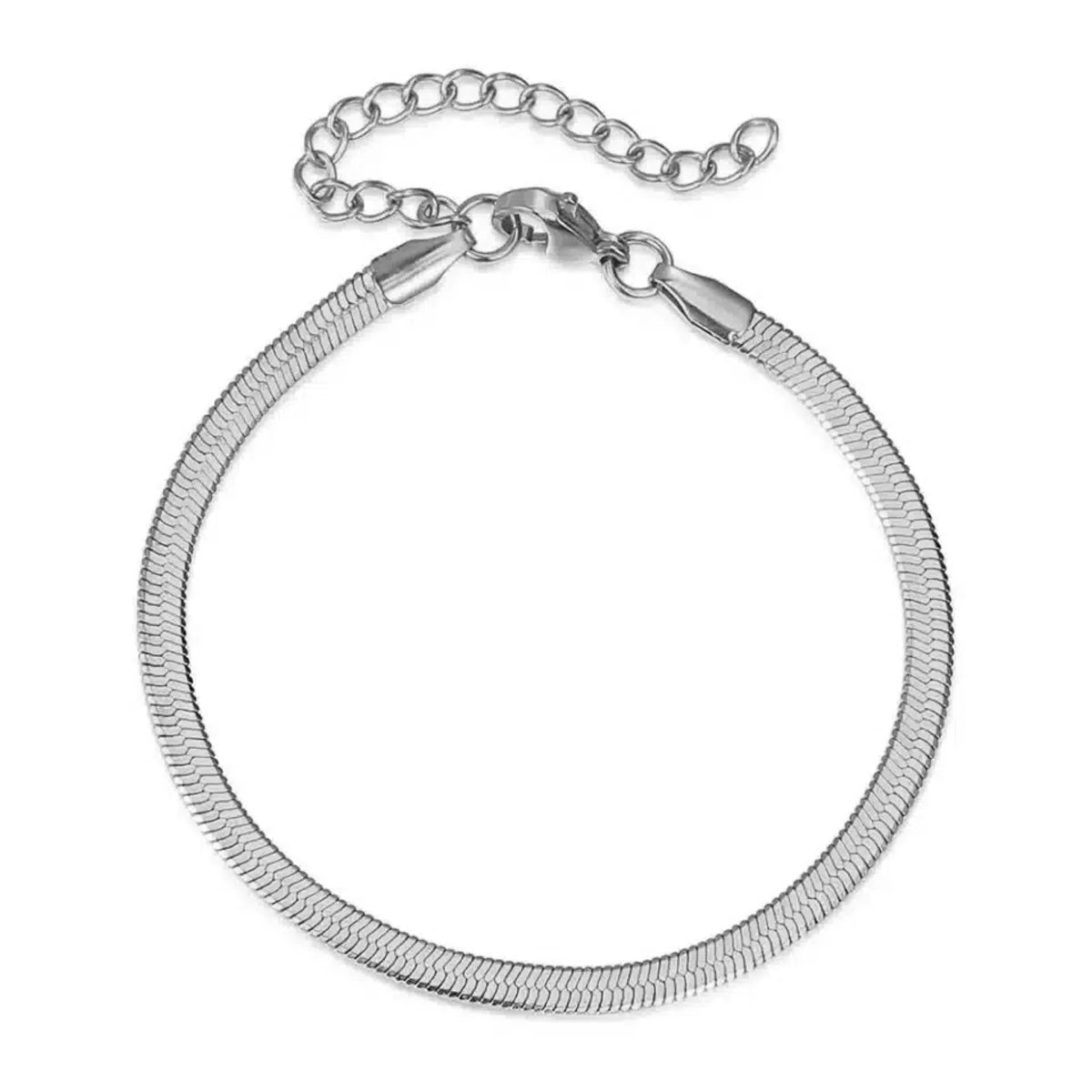 Planet Pink - Armband snake - stainless steel zilver - Stainless Steel - Roestvrij Staal rvs - Waterproof