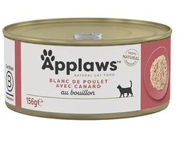 Natuurlijk Premium Nat Kattenvoer met Kippenborst en Eend in Bouillon - 24 x 156 g