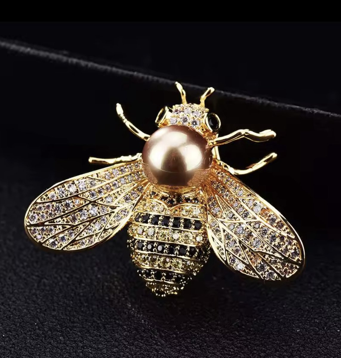 Borasi Bijen Broche Parel | Roestvrijstaal | Zirkonia Stenen | Broches | Dames Sieraden | Dames Accessoires |