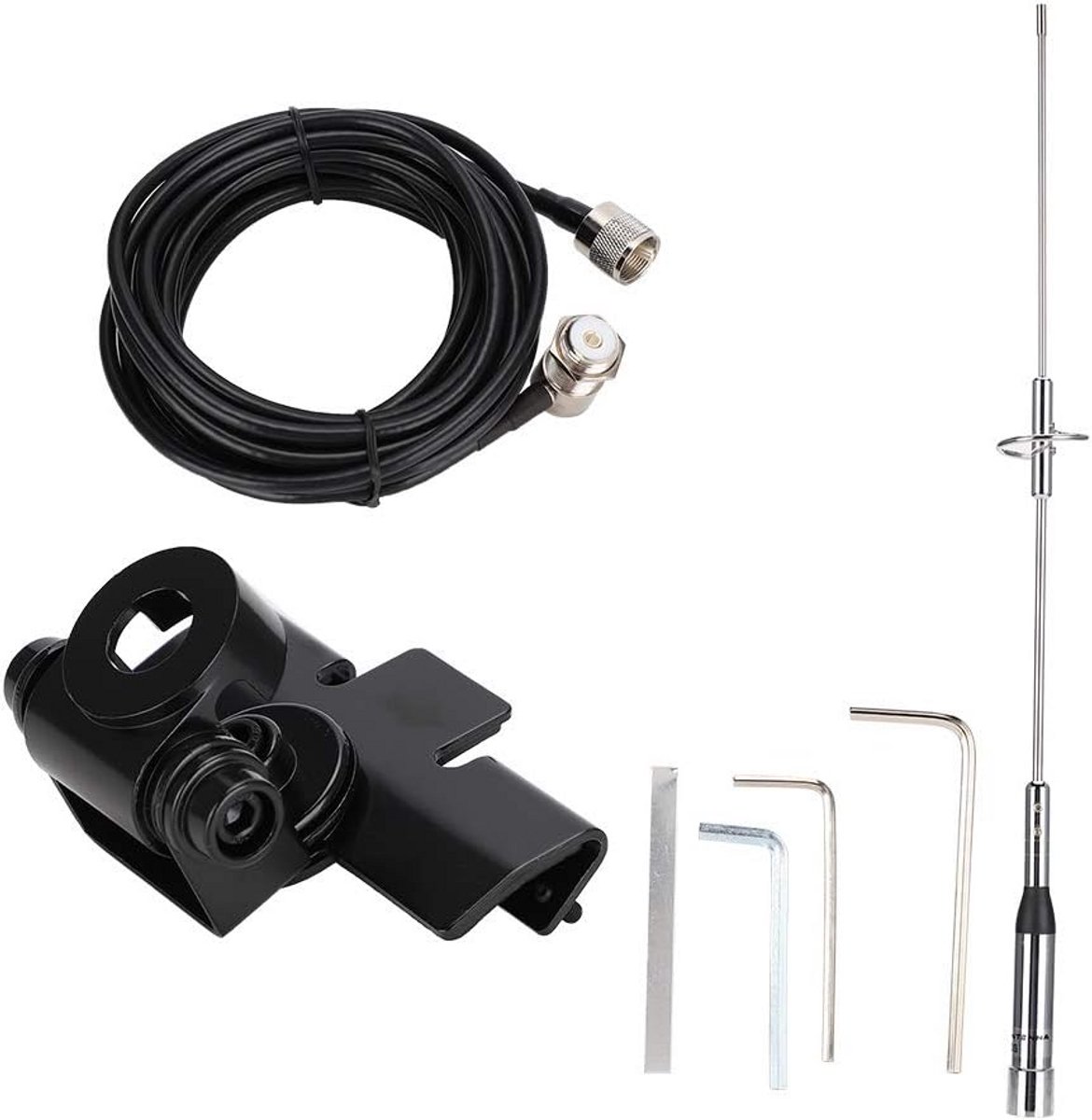 Dual Band Auto Radioantenne VHF/UHF 144/430MHz met Magnetische Basis en 5m Kabel