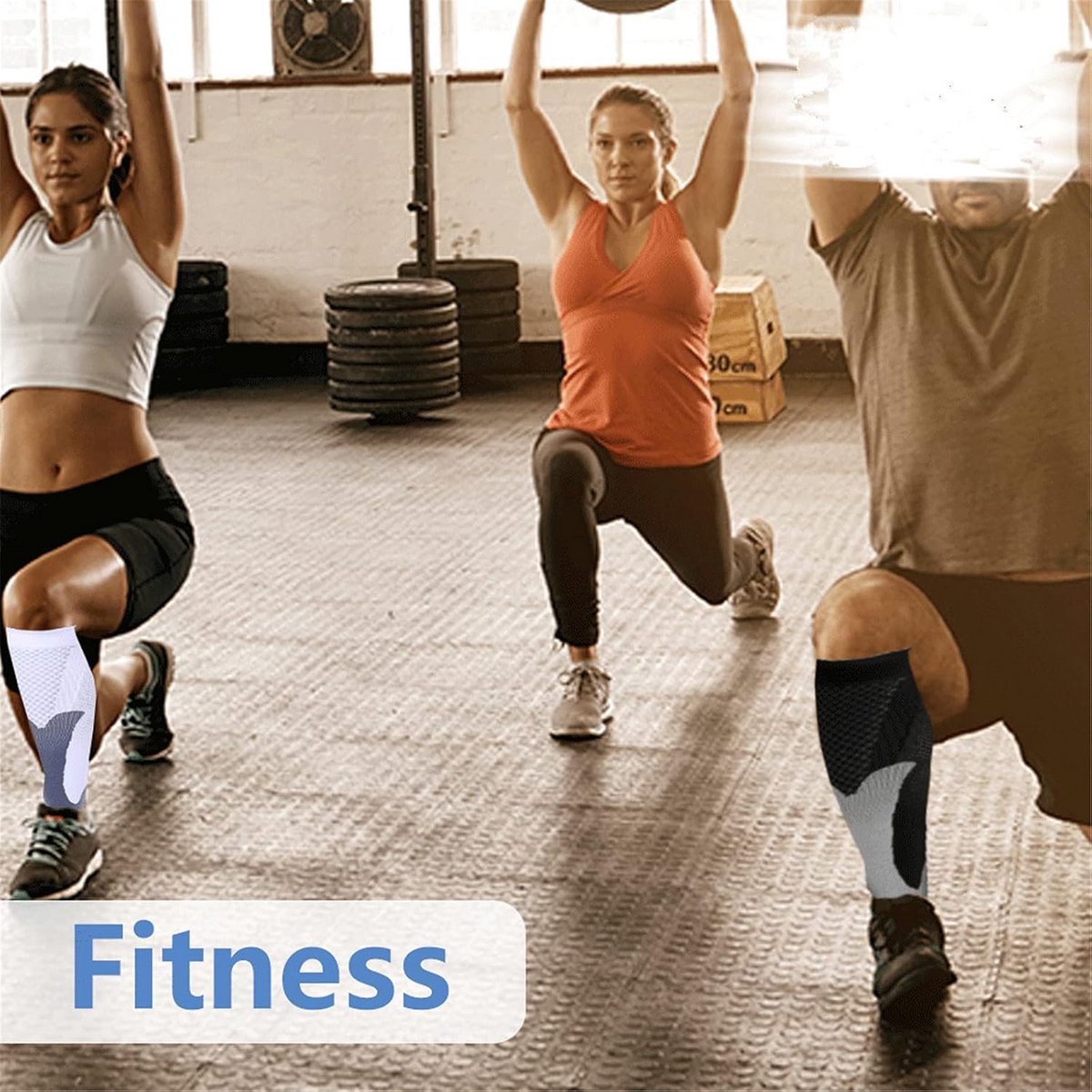 4 Paar Compressiekousen Unisex - Steunkousen voor Betere Bloedsomloop en Reizen (20-30 mmHg)
