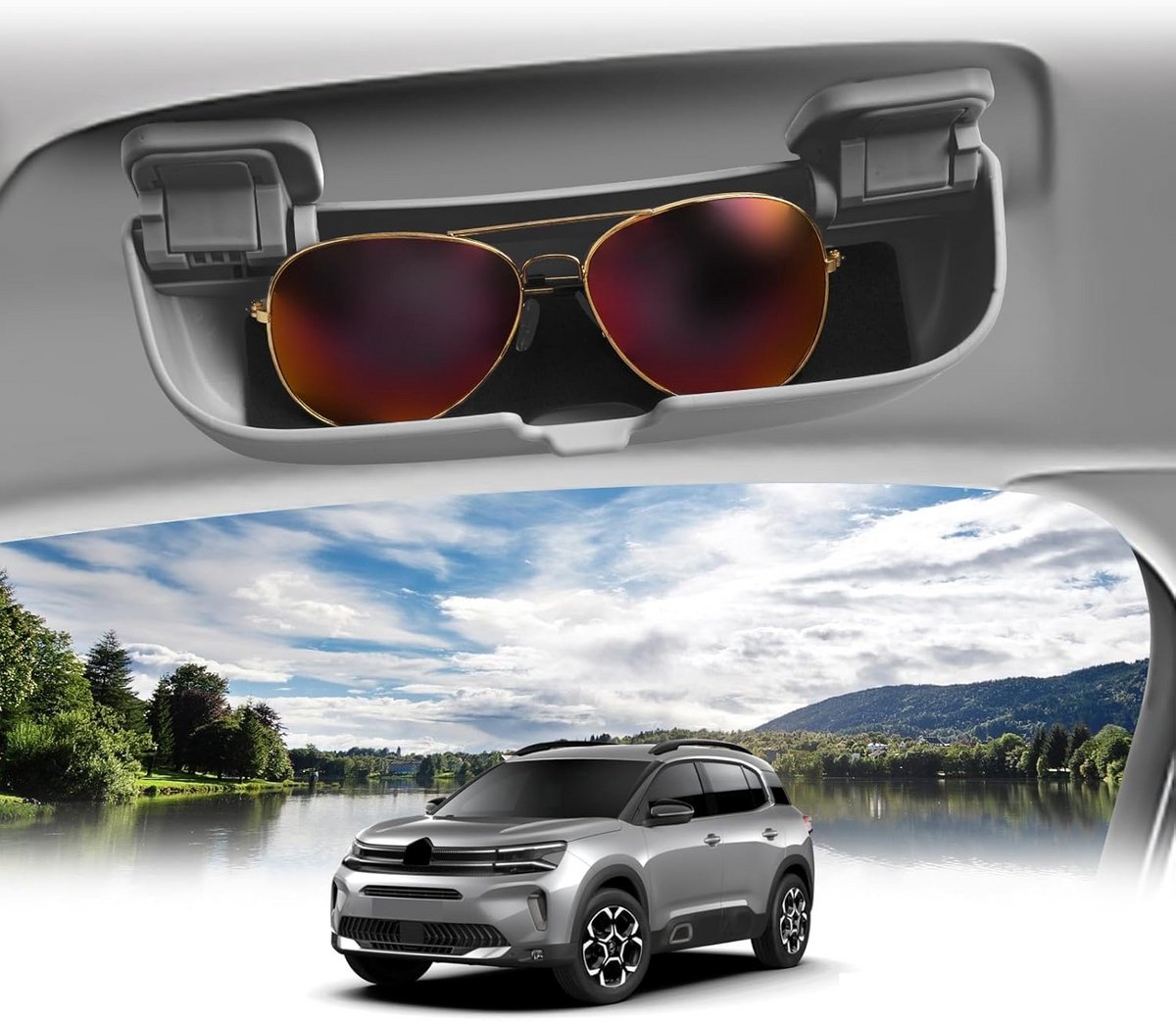 Universele Zonnebrilhouder Auto Interieur voor Citroën C4 C5 X & C5 Aircross