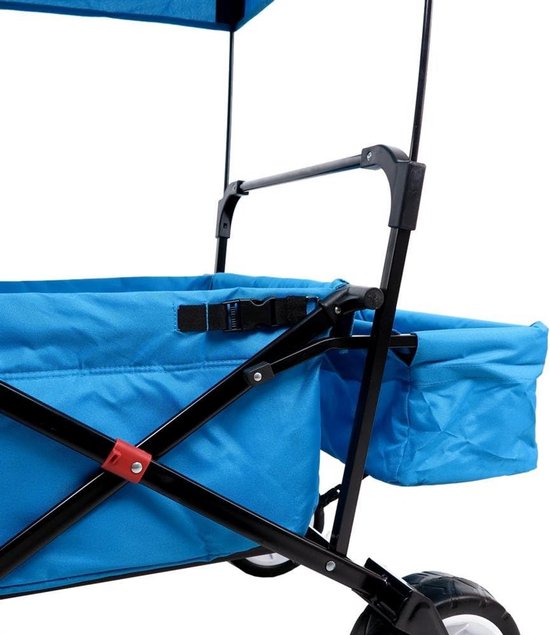 Opvouwbare Bolderkar met Dak - Ideaal voor Kinderen en Gezinnen - Voor Strand, Tuin en Bouwen - Stevig Stalen Frame van Merkloos — afbeelding 2