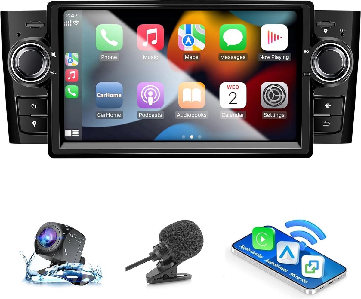 Autoradio voor Fiat Punto/Linea met Android Auto en Draadloze CarPlay