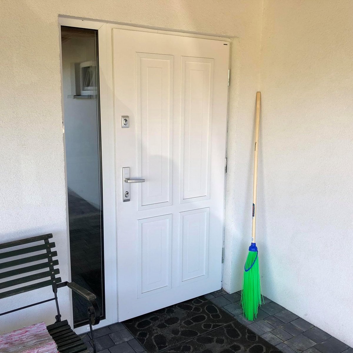 Tuinbezem met lange steel (160 cm) - Sterke straatbezem met nylon borstel voor buiten