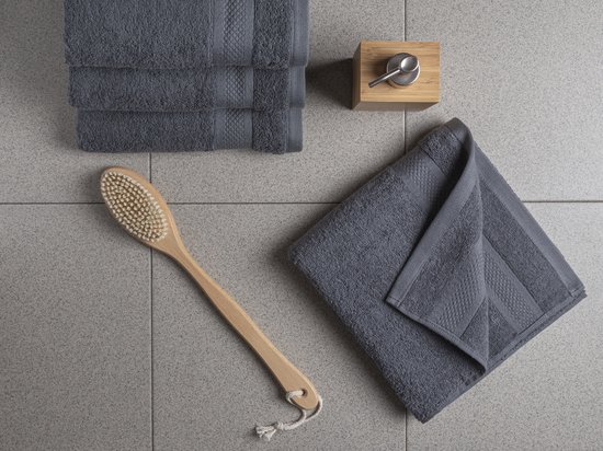 DoubleDry Handdoeken 50 x 100 - set van 12 - Hotel kwaliteit 500 g/m2 - 12x Anthracite