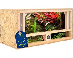 Houten Terrarium 80x40x40 cm voor Reptielen en Slangen met Frontventilatie en Hygrometer