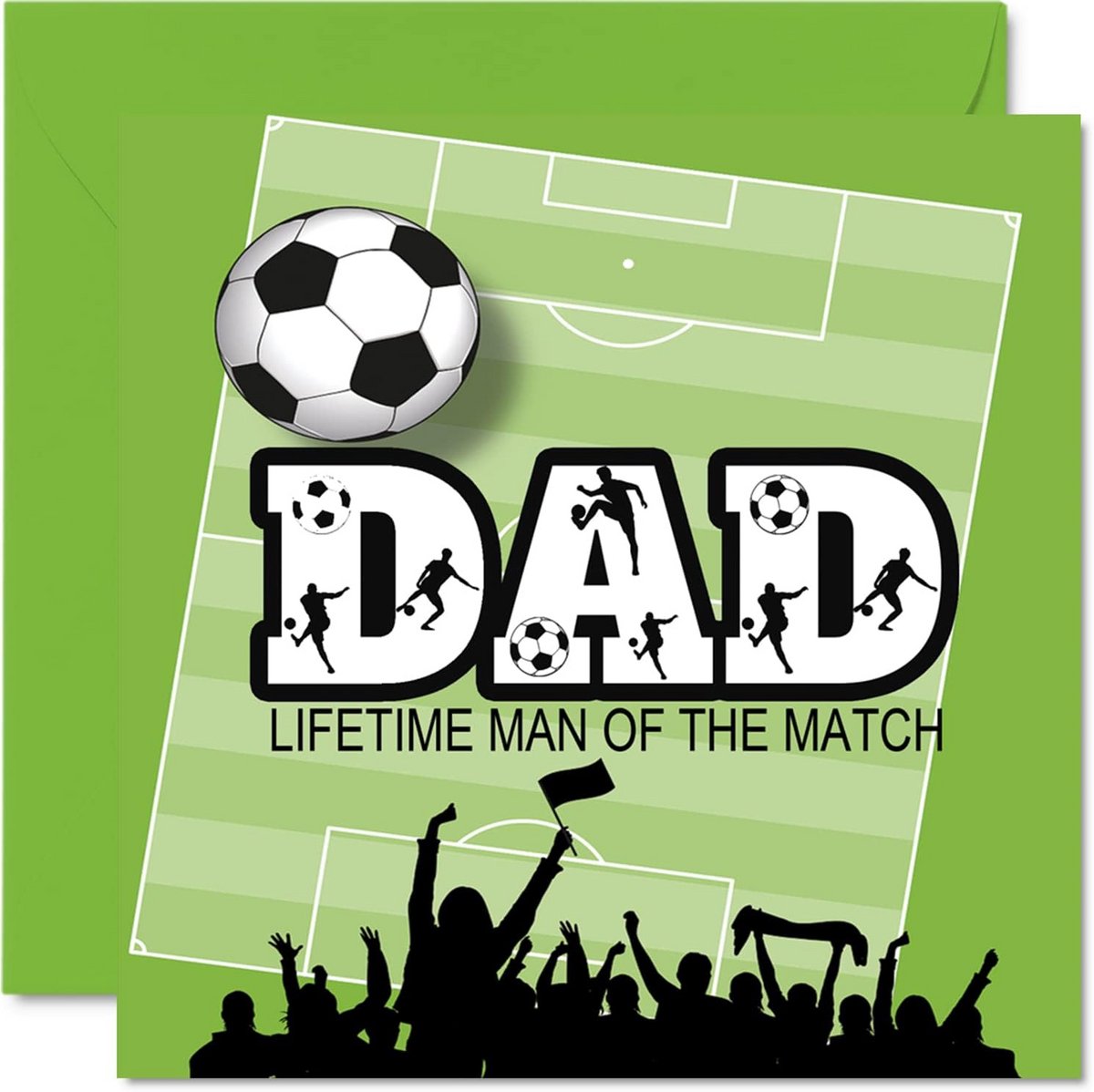 Voetbal Verjaardagskaart voor Vader - Grote Kaart met Voetbalthema - Gefeliciteerd Vader Dagkaart