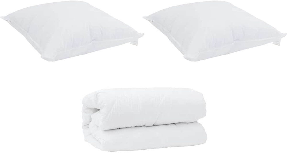 Dekbed met Kussens met kussen 3 st | Beddengoed Wit Microfiber en Dons