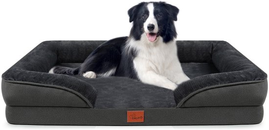 CALIYO Hondenmand – 89 × 63 × 16 cm – Orthopedisch Hondenbed met Memory Foam – Comfortabel, Steunend & Duurzaam – Anti-Slip – Donkergrijs