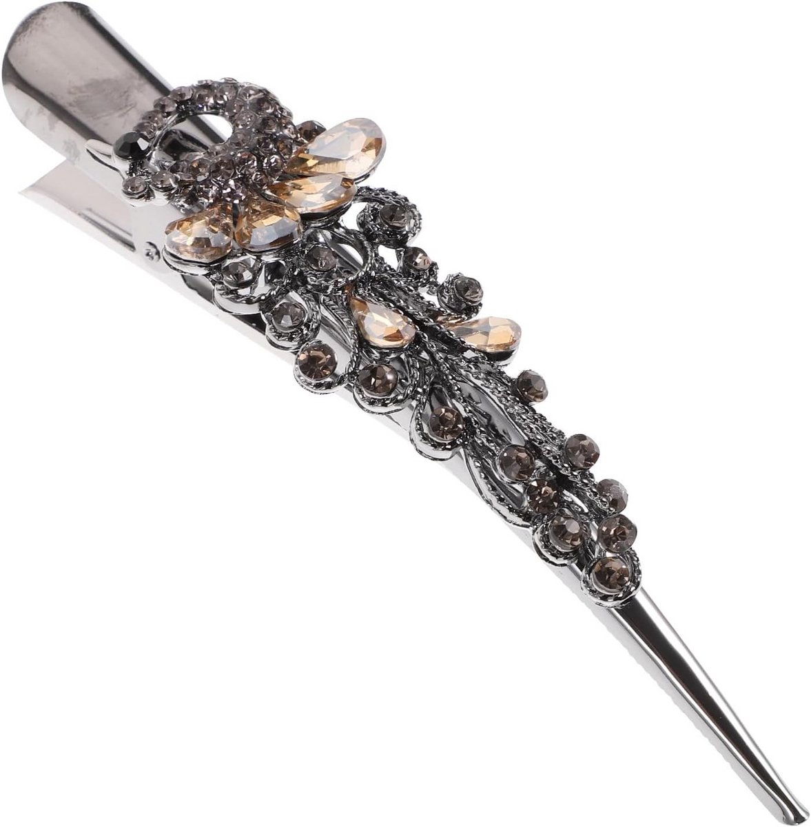Vintage Strass Haarclip met Pauw Motief voor Vrouwen