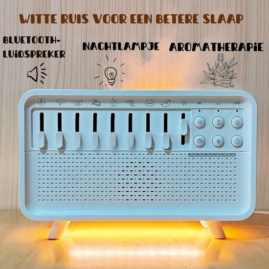 4-in-1 Slaapmachine: Witte Ruis, Luchtbevochtiger, Nachtlamp en Bluetooth Speaker — afbeelding 2