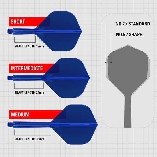 Target K-Flex Blue NO2 - Dart Flights - Intermediate van Target — afbeelding 4