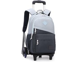 Stevige Trolley Rugzak met Wielen voor Kinderen – Met 6 Traplift Wielen en Verstelbaar