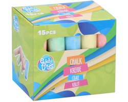 Eddy Toys Stoepkrijt 15-delig pastelkleuren