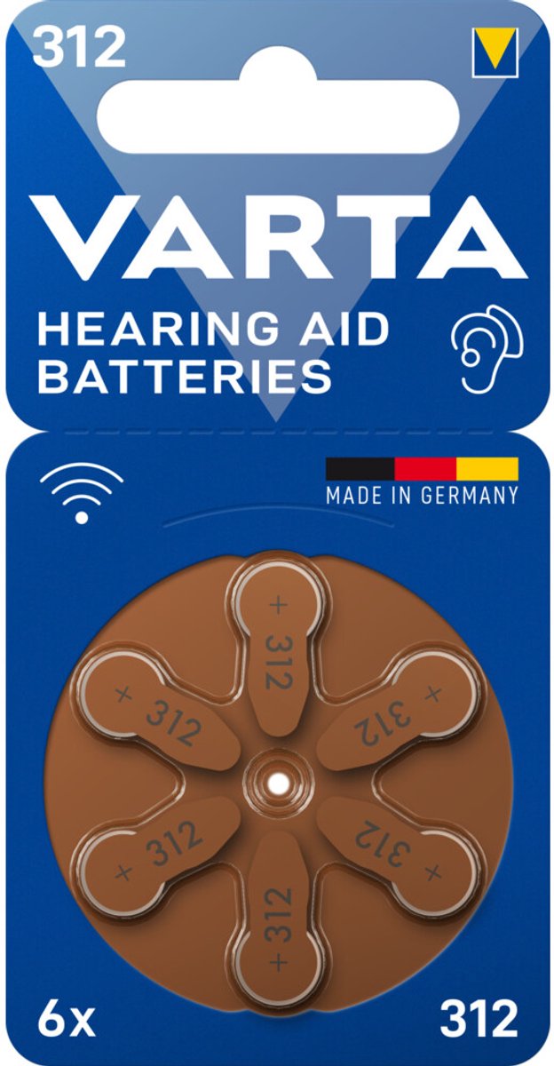 Varta Gehoorbatterij Gehoorapparaat 312 Blister - 10 x 6 stuks - Voordeelverpakking