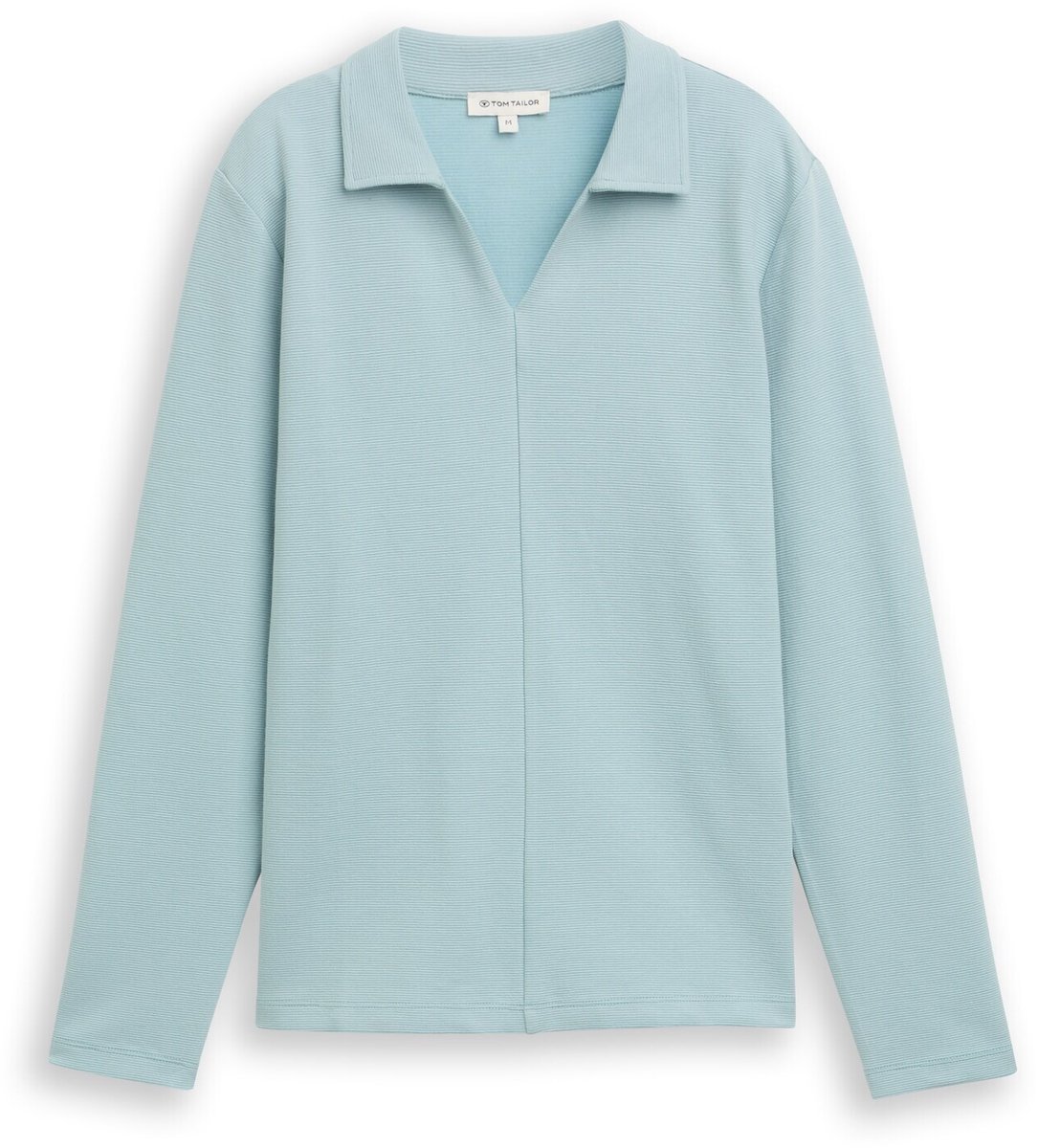 Tom Tailor - Shirt met lange mouwen en polokraag - Maat XL - white moss