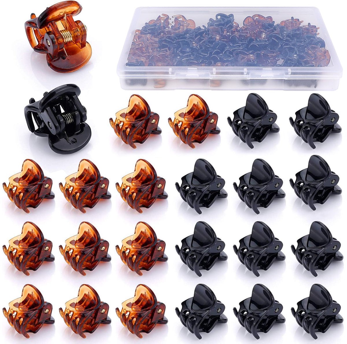 48 Mini Haarspeldjes - Zwarte en Bruine Kleine Haarspeldjes - Geschikt voor Meisjes en Vrouwen met Fijn en Zacht Haar - Plastic Multifunctionele Clips - Haaraccessoire Cadeaus