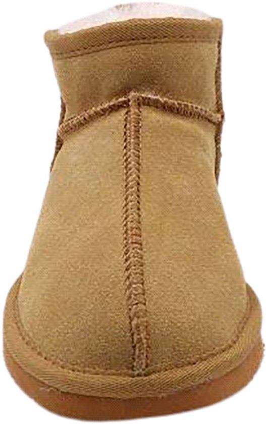 Gil Peterson - Bottes pour femmes - Bottes en daim véritable avec coutures renforcées - Doublure en peau de mouton véritable - Châtaigne - Pointure 39