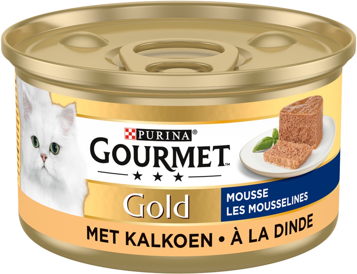Gourmet Gourmet Gold Mousse - Kip, Zalm, Niertjes, Konijn - 16 x 85 gram