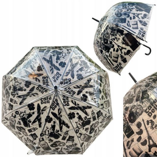 Parapluie transparent, couleurs, pliable, grande capuche