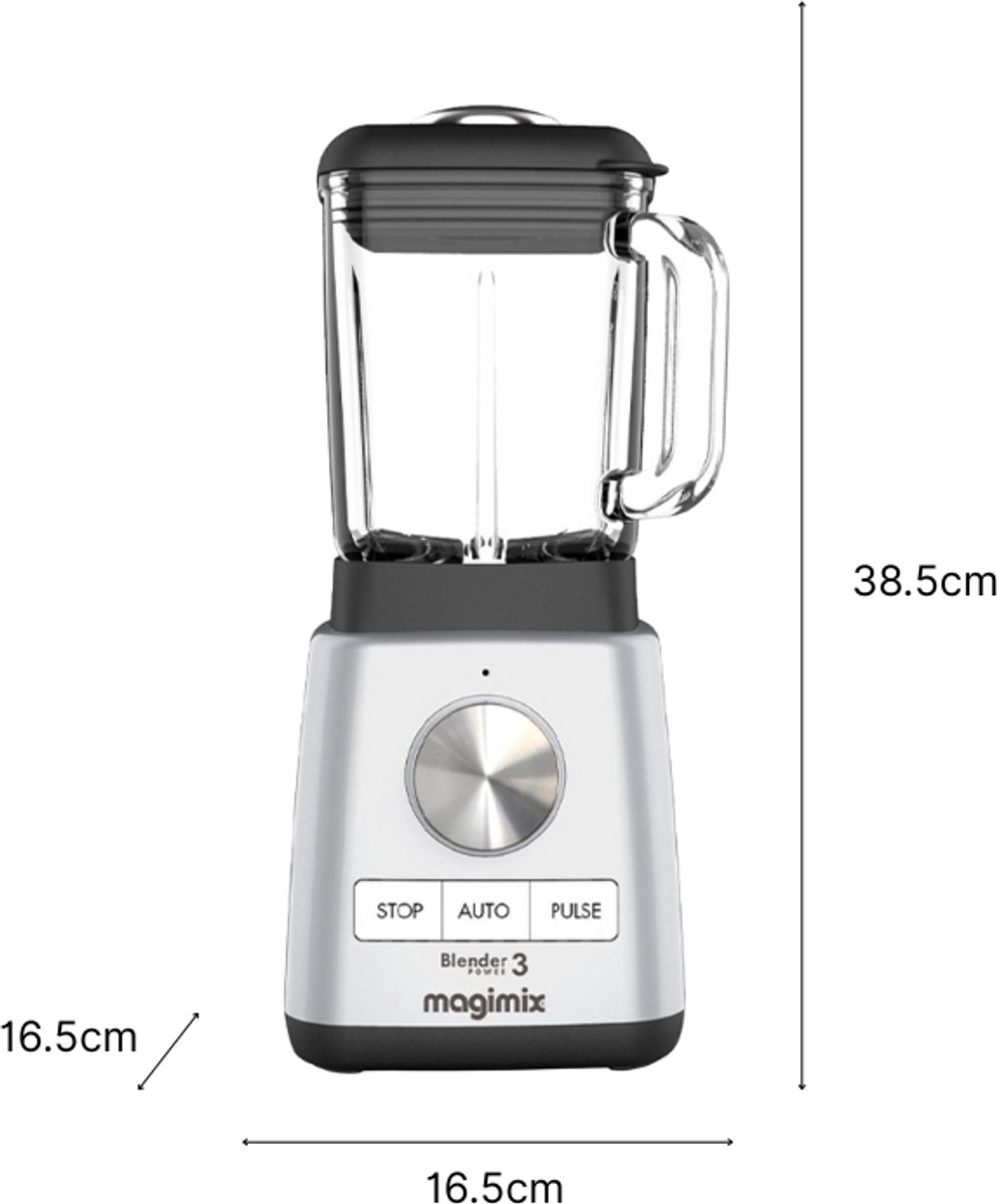 Magimix Blender Power 3 - Smoothie Maker - 1,2 Liter - Ice Crusher - Mat Chroom – foto 7
