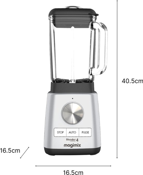 Magimix Power Blender - Smoothie Maker 1,8 Liter - Ice Crusher - Mat Chroom