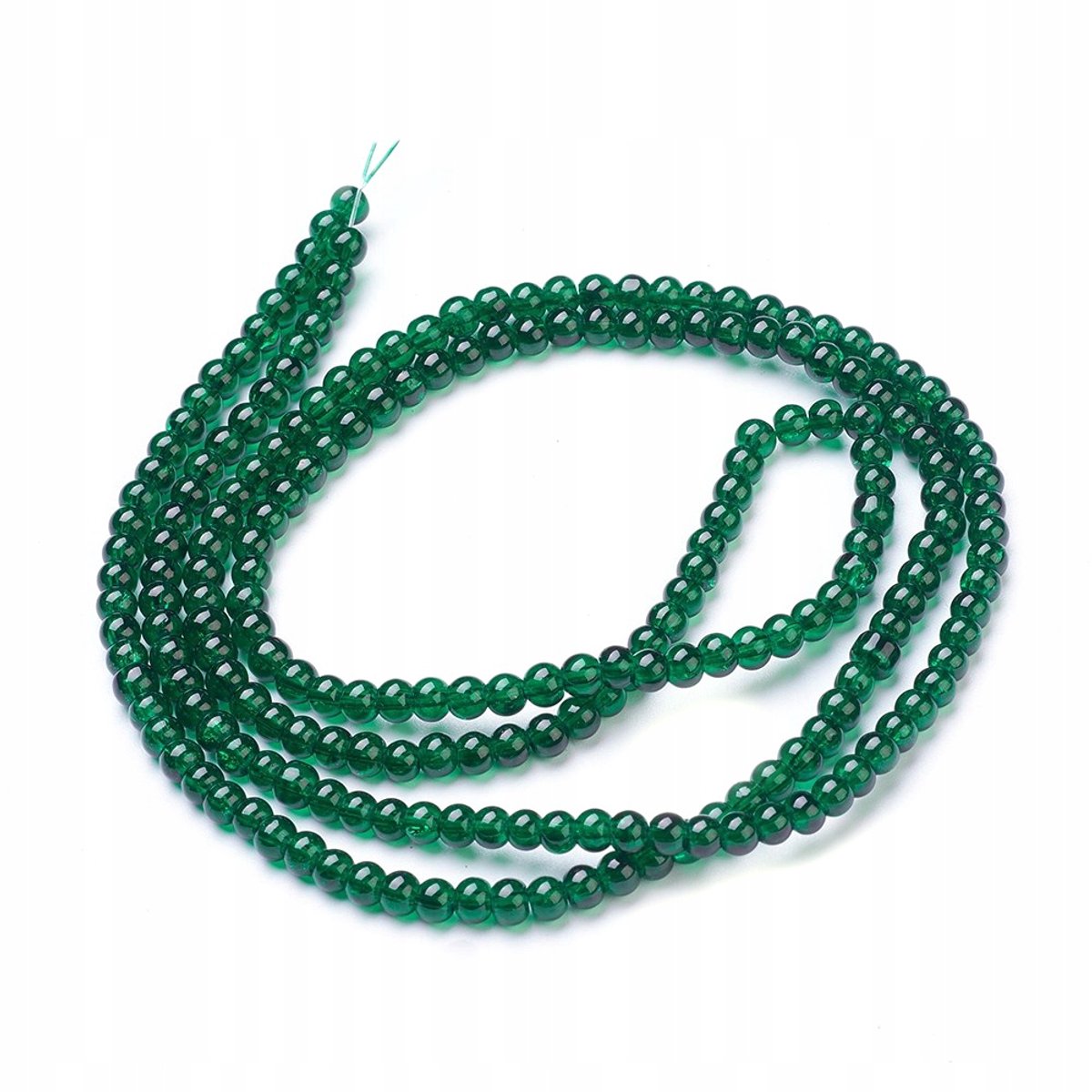 Glazen Crackle Kralen Donkergroen Rond 4mm 190st/streng