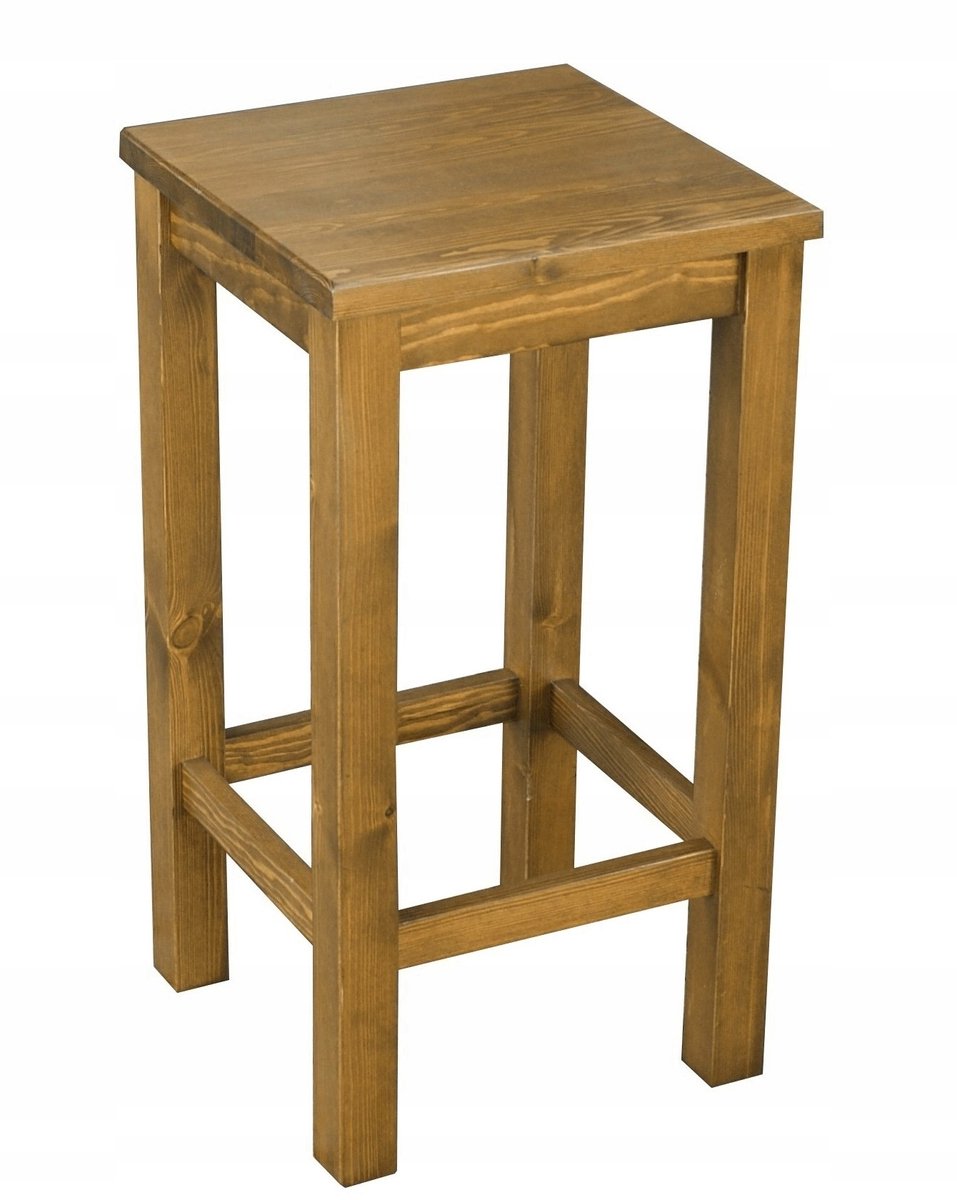 Houten barkruk 60 cm, eikenlook, massief hout