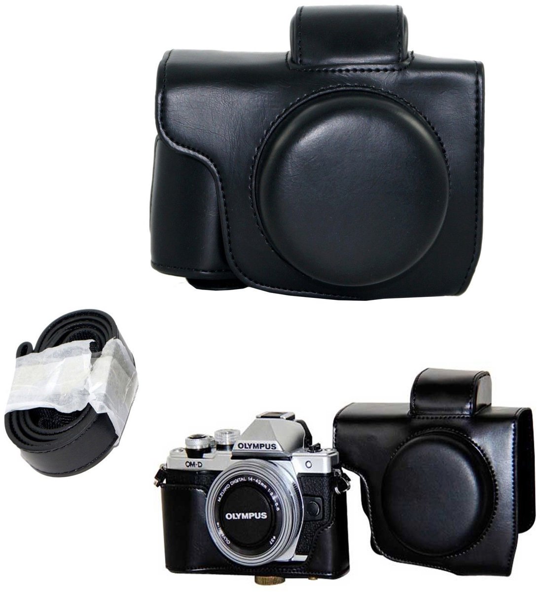 Camlight Hoesje voor Olympus OM-D E-M10 Mark II met Lenskap - Zwart