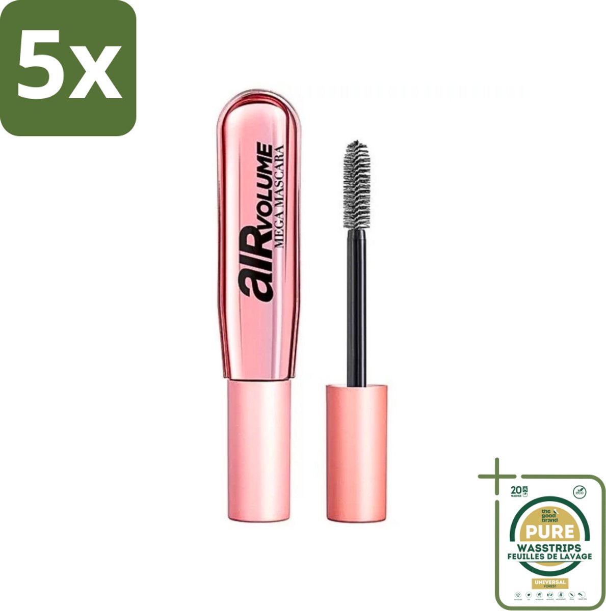 5 x L'Oréal Paris - Mascara - Air Mega Volume - Zwart - 8,7 ml - Grootverpakking - Mascara Volume - Mega Volume - Luchtige Mascara - Wimpers Volume - Contactlens Geschikt