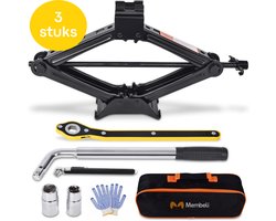 Membeli Autokrik - Schaarkrik Set - 3 stuks - Garagekrik - Auto krik met draagvermogen 2000 kg - Gereedschapsset - Zwart