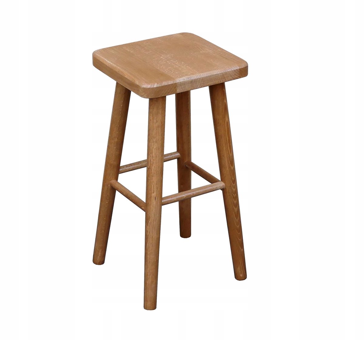 Houten barkruk 60cm - massief beukenhout, olfkleurig