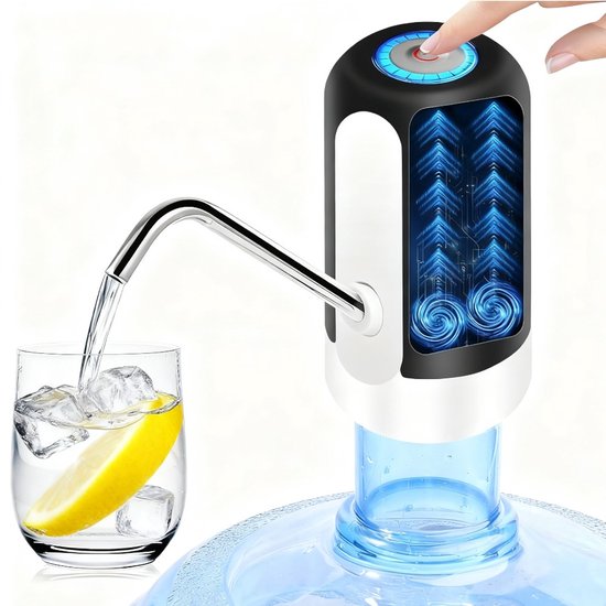 Distributeur d'eau électrique – Pompe à eau portable – Rechargeable par USB – Compatible avec les réservoirs de 2 à 5 gallons – Fonctionnement automatique et silencieux – 1 pièce – Zwart