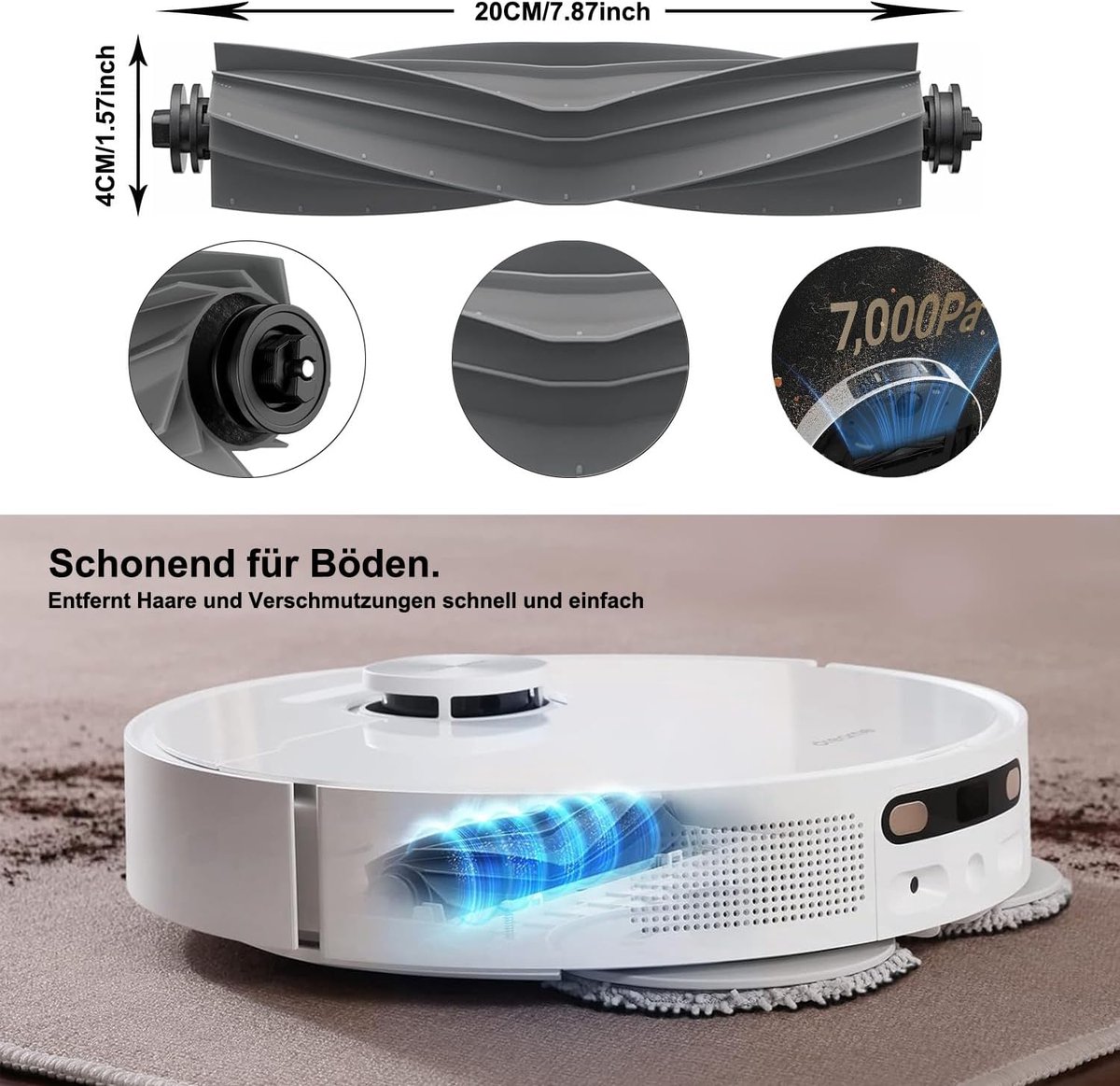 Accessoireset - geschikt voor Dreame L10s Ultra Gen 2/L10s Pro Ultra Heat/X30 Ultra/Mova E30 Ultra - JKOISL 2 x rolborstel - 6 x stofzak - 4 x dweildoek - 6 x zijborstels - 2 x filters — afbeelding 6
