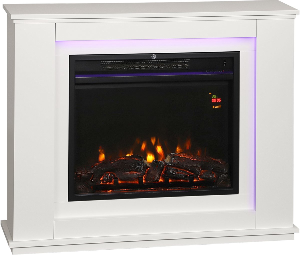 HOMCOM-Elektrische Haard-MDF-98x25x80cm-Wit