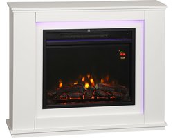 HOMCOM-Elektrische Haard-MDF-98x25x80cm-Wit