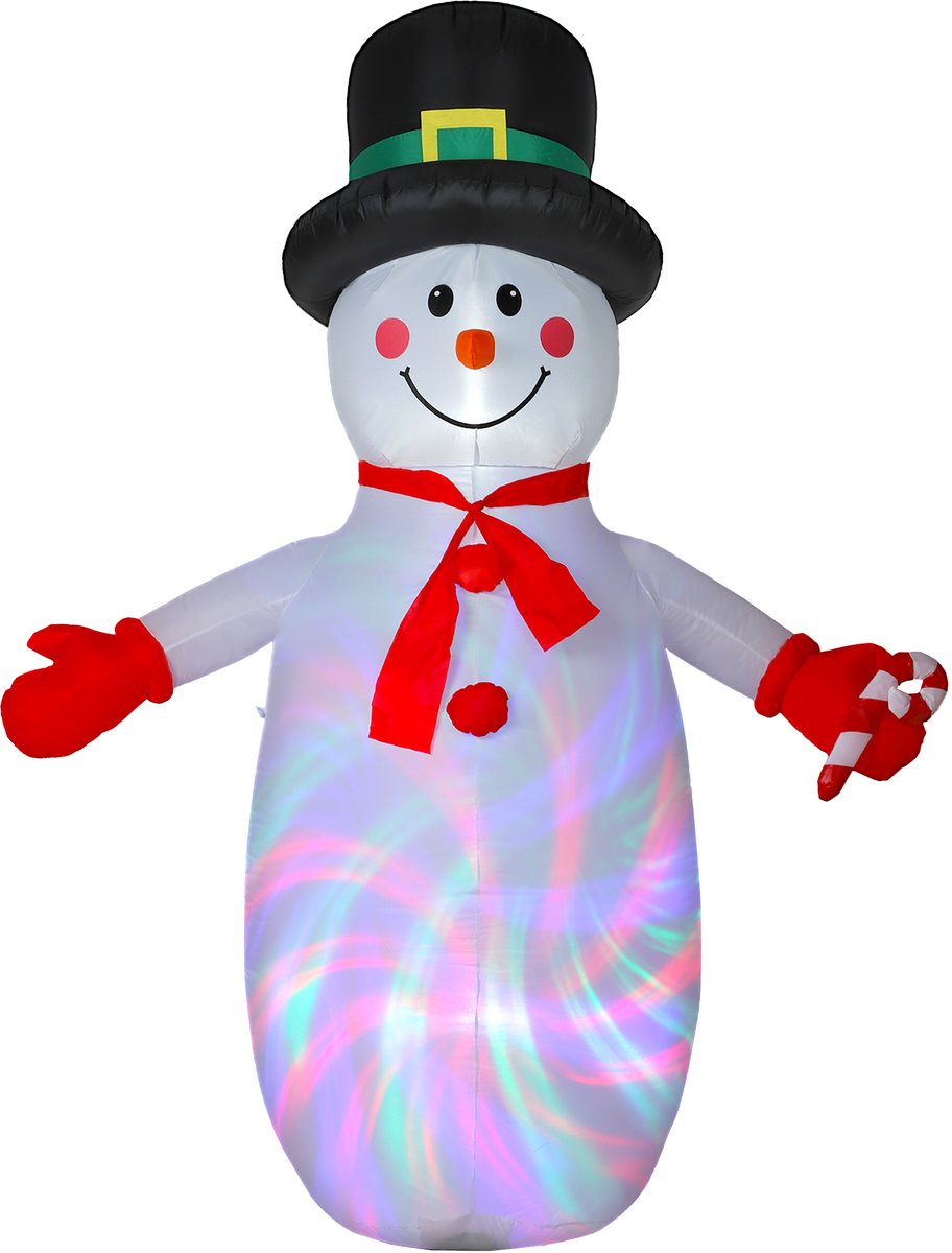 Outsunny-Inflatable Snowman-Polyester-177x78x240cm-multicolore