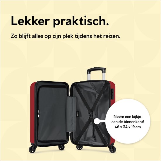 BHPPY Handbagage koffer 53x35x20cm - Handbagage trolley 33L - Lichtgewicht koffer 2.6kg - Reiskoffer met cijferslot - Rood
