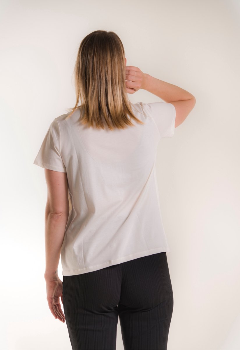 Boob Design - Zwangerschaps - Voedings T-shirt - 100% Biologisch Katoen - Verborgen Voedingsopening - Wit- Maat S