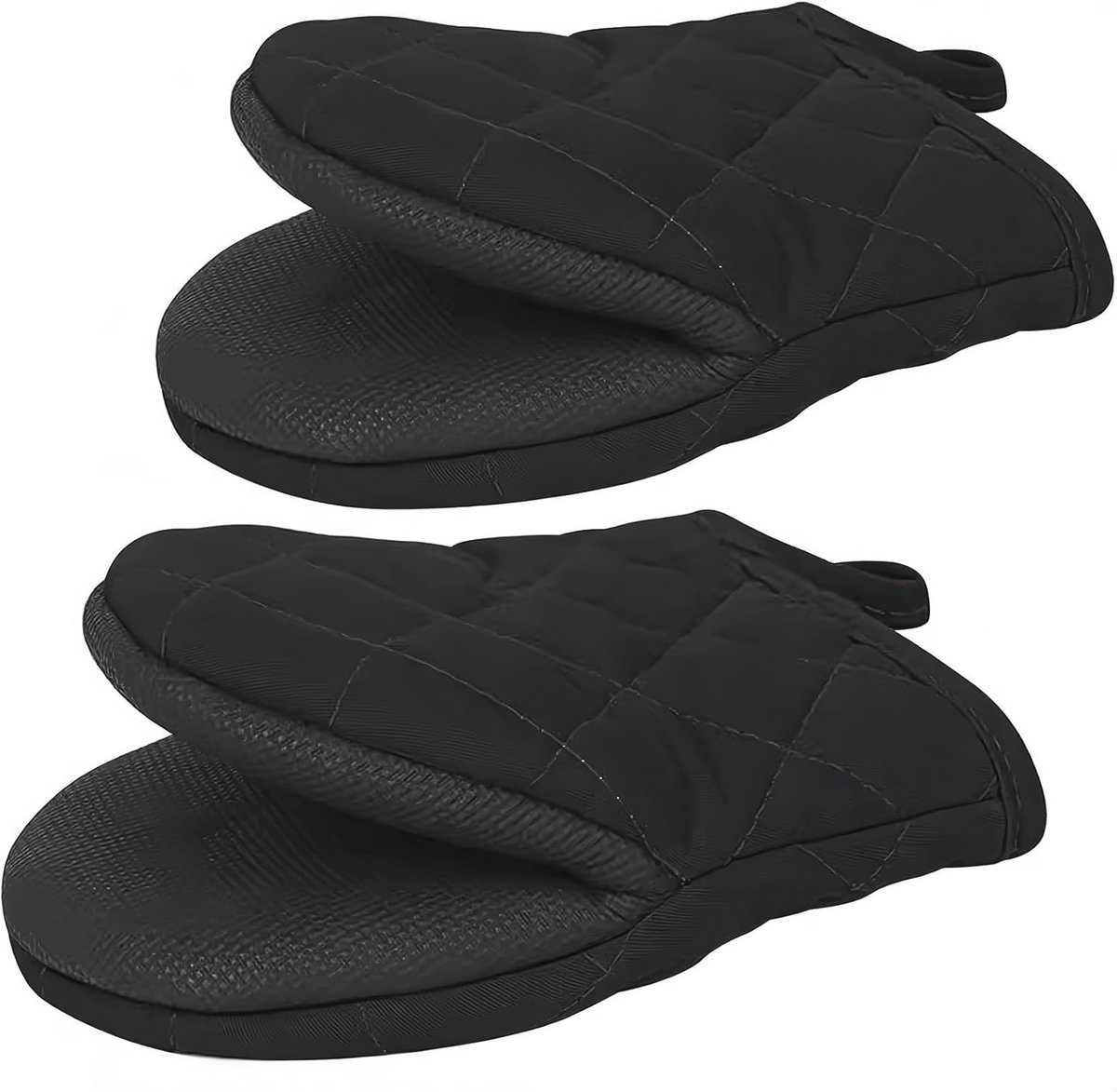 Hittebestendige korte ovenhandschoenen met antislip siliconen oppervlak en hanglus