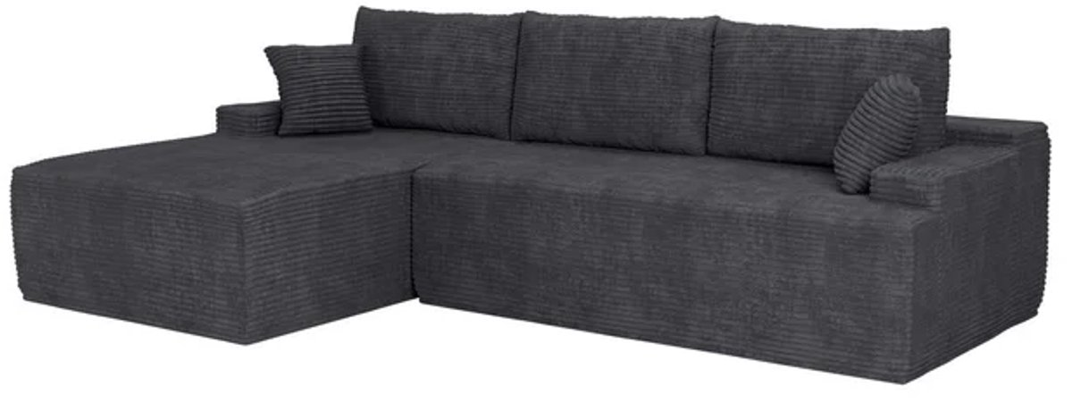 Coredo Bank - Corduroy bekleding - Links - Donkergrijs