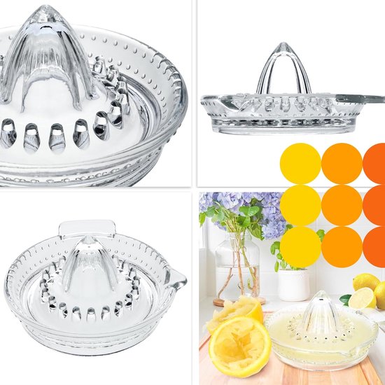 Famanu - Glazen citruspers met schenktuit - geschikt voor sinaasappel en limoen - transparant design van Famanu — afbeelding 4