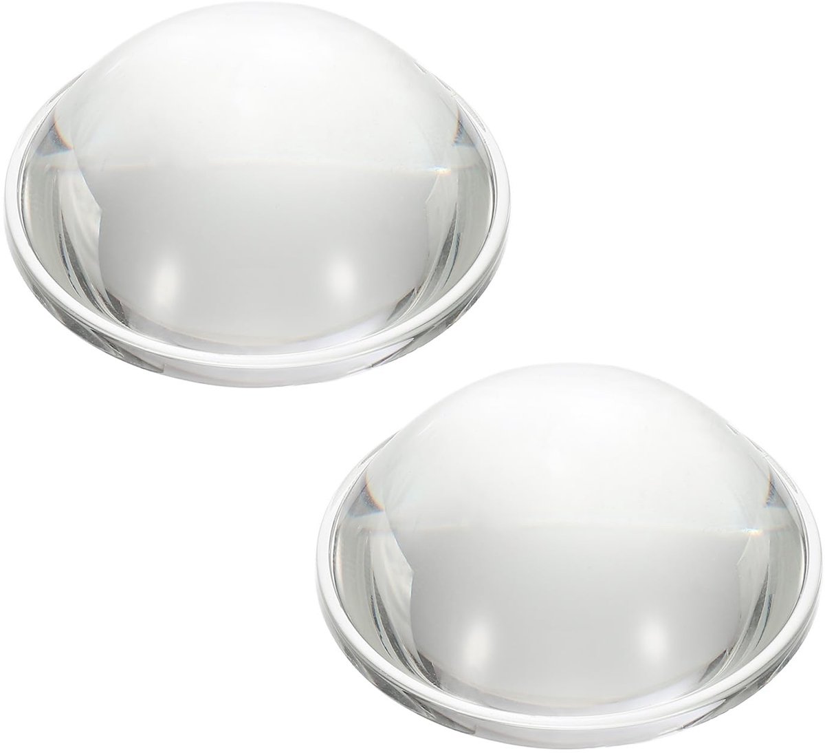 Diameter 57mm Platte convexe lenzen 2 stuks Hoogte 24mm Borosilicaatglas Hoge optische convexe condensatorlens met rand voor zaklamp Koplamp Auto Fiets Koplamp Helder 3,5mm