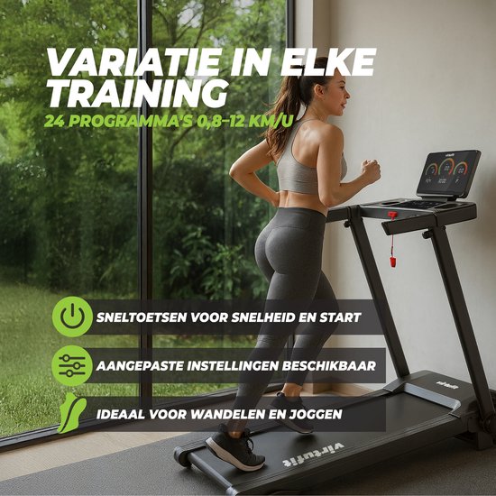 VirtuFit TR75i Loopband – Tot 12 km/u – 24 Programma’s – Verstelbare helling – Loopband inklapbaar – Hardloopband voor thuis – 2026 model